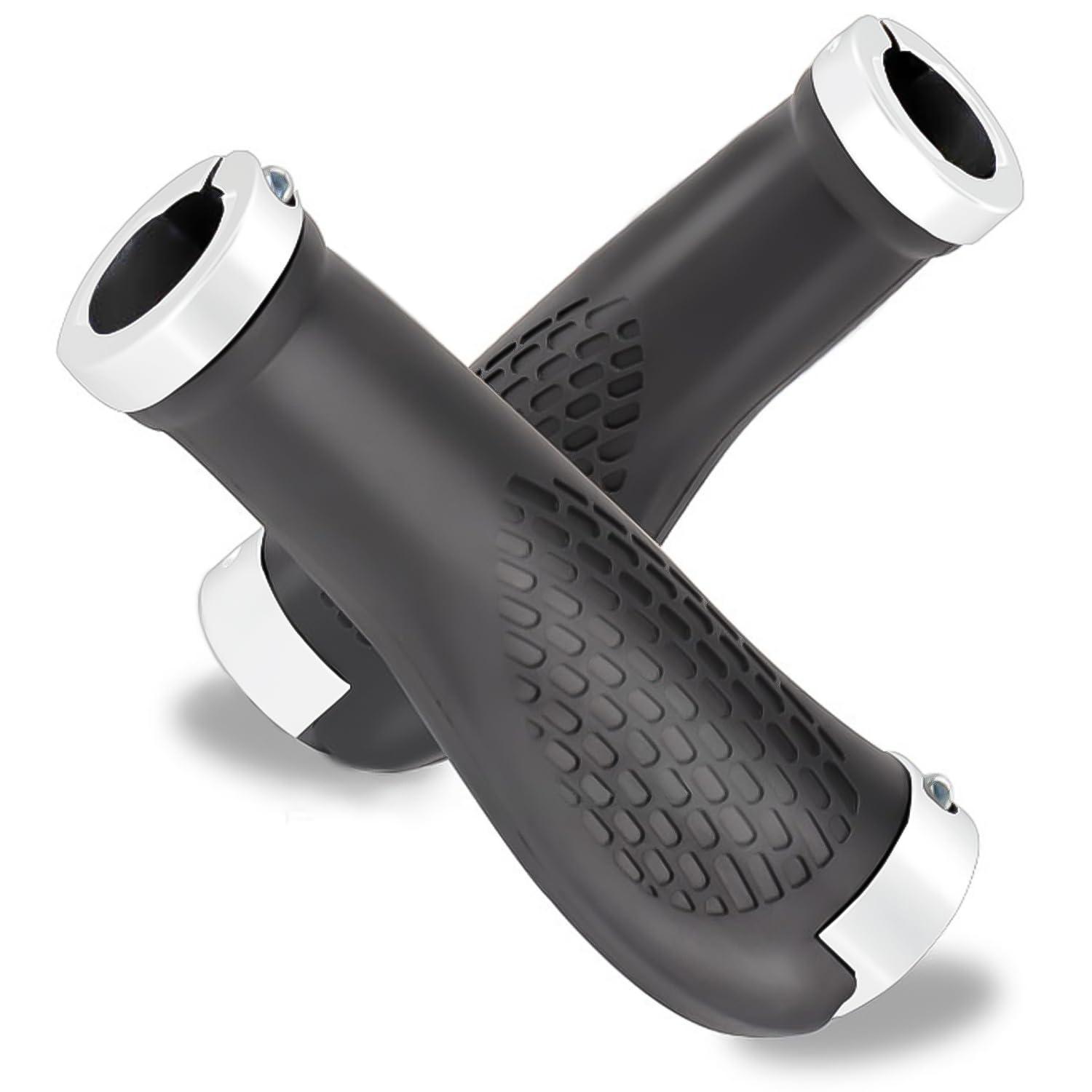 Ergonomische Fahrradgriffe Mit Lock-on-system Für 22,2 Mm Lenker, Weiß