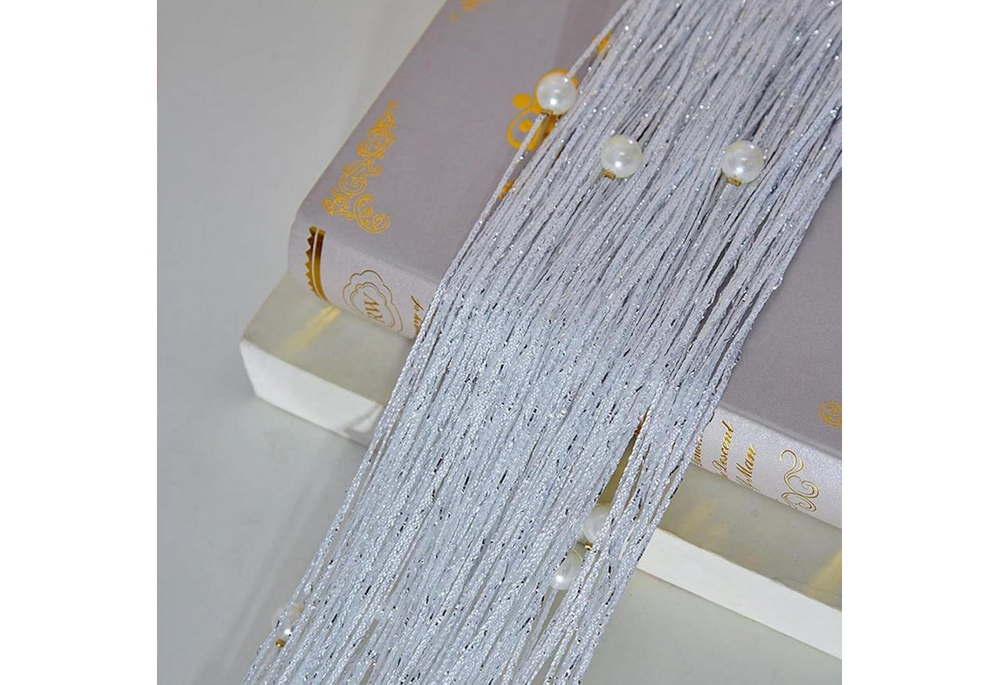 Fadenvorhang Mit Perlen 100x200cm Insektenschutz Für Balkontür & Raumteiler Bild 2