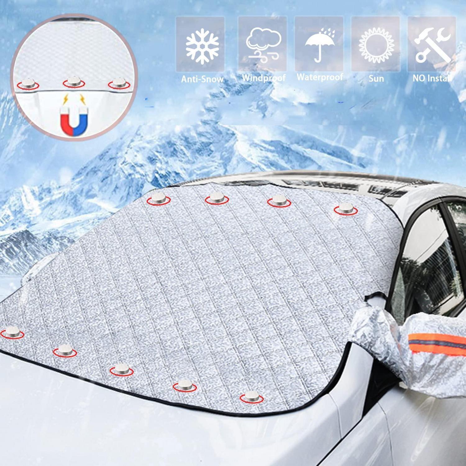 Frontscheibenabdeckung Auto Mit 9 Magneten, Universell, Faltbar, Gegen Schnee & Eis