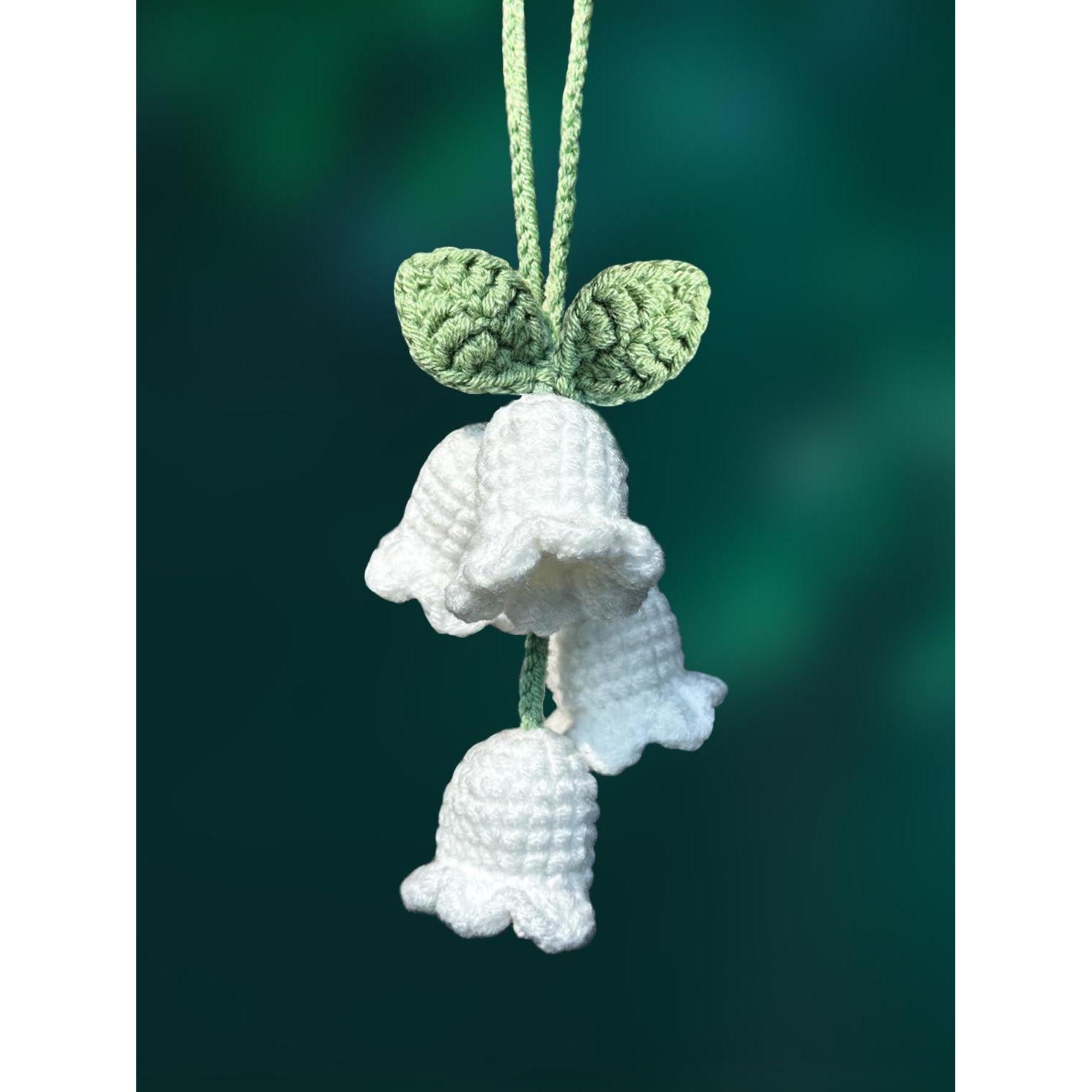 Gestrickter Maiglöckchen Anhänger Für Auto & Zuhause, Handgehäkelt