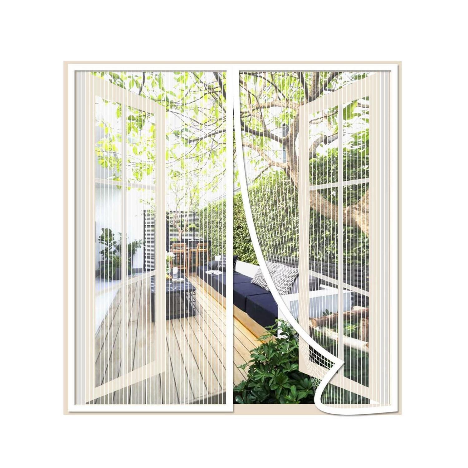 Magnet Fliegengitter Fenster 90x140cm Weiß, Selbstschließend, Ohne Bohren
