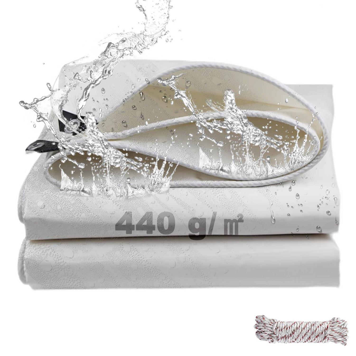 Abdeckplane 440 G/m² Wasserdicht Mit Ösen, 2x3m Pvc Schutzplane Uv-beständig