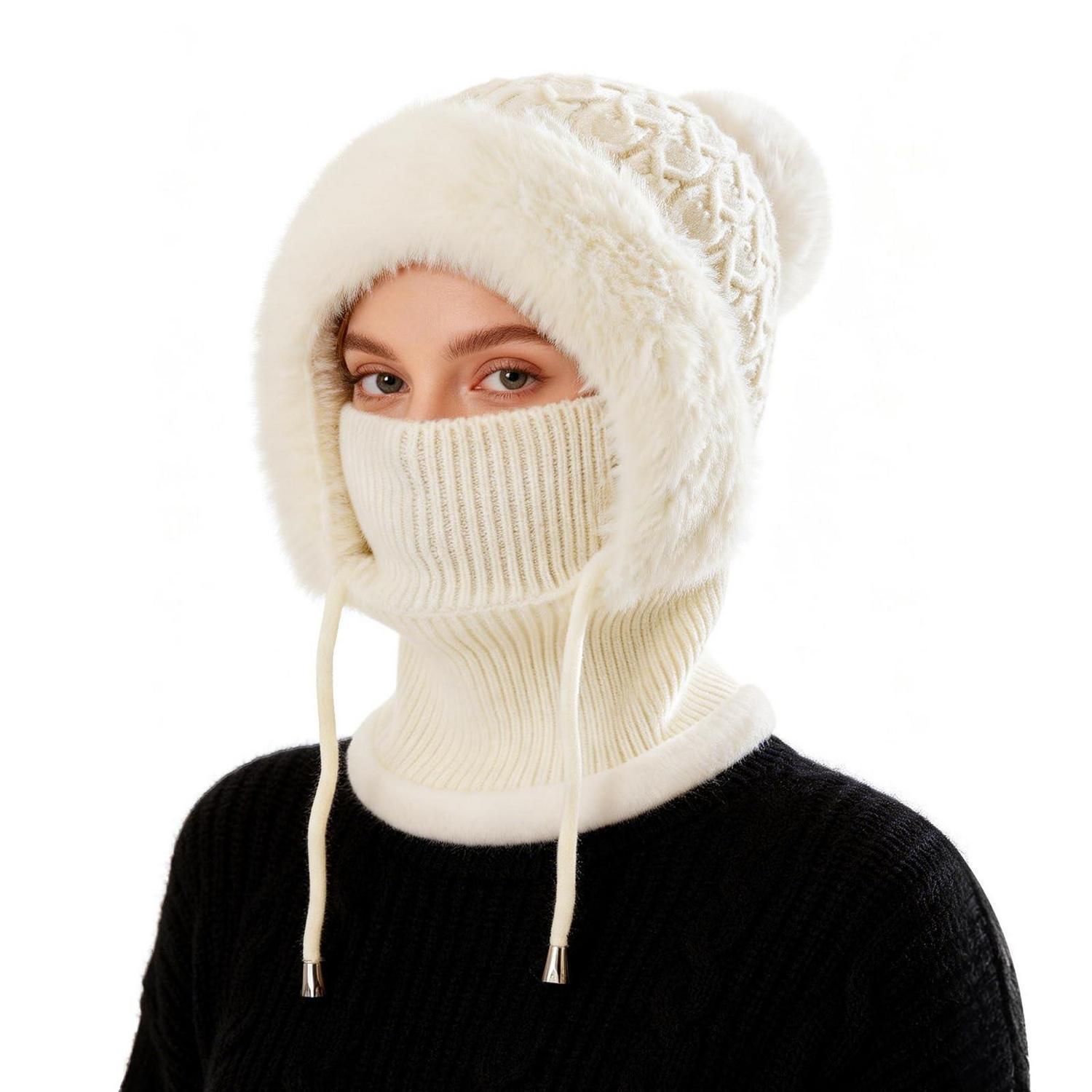 Warme Sturmhaube Damen 3-in-1 Fleece Balaclava Mit Gesichtsschutz Für Outdoor-sportarten