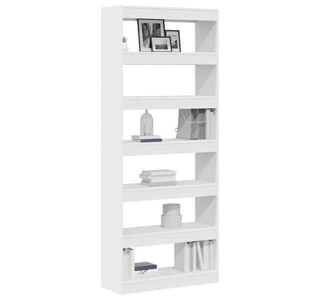 vidaXL Bücherregal mit Regal Weiß 80 x 30 x 198 cm Holzwerkstoff 3333916
