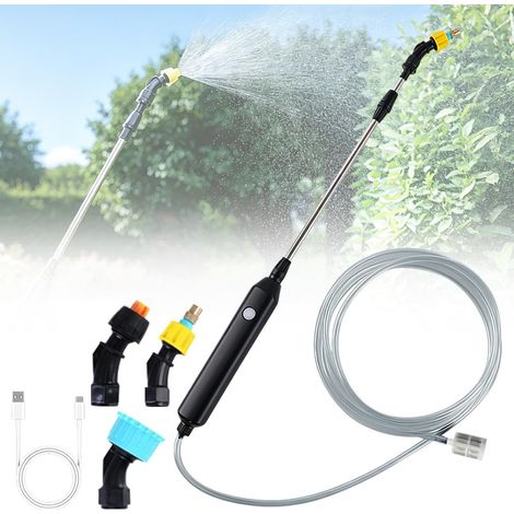 Multifunktionales, Akkubetriebenes Sprühgerät Für Pflanzen Und Dächer, 5-meter-schlauch, 3 Verstellbare Düsen Für Garten, Hof Und Rasen