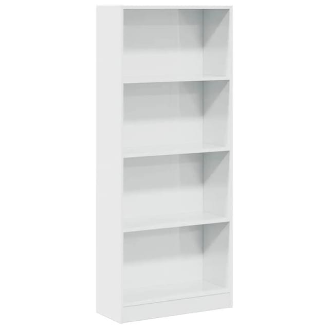 vidaXL Bücherregal Hochglanz-Weiß 60x24x143 cm Holzwerkstoff 858311