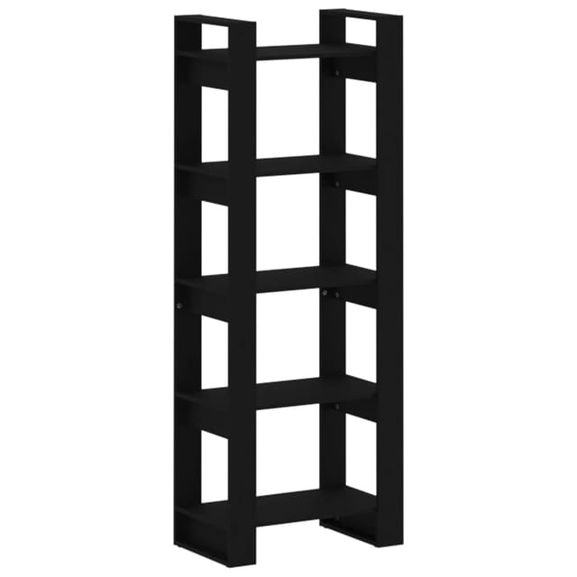 vidaXL Bücherregal/Raumteiler Schwarz 60x35x160 cm Massivholz 813893