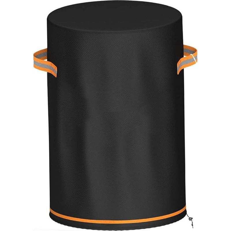 Runde Feuerschalenabdeckung Aus 600d Oxford-gewebe Mit Kordelzug, Wasser- Und Winddicht, Ideal Zum Schutz Ihrer Gartenmöbel.