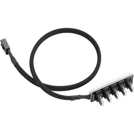 Pwm-lüfterverteiler – 5-port-4-pin-pc-hub – Für Cpu- Und Gehäuselüfter – Geflochtenes Kabel – 1 Buchse Auf 5 Stecker