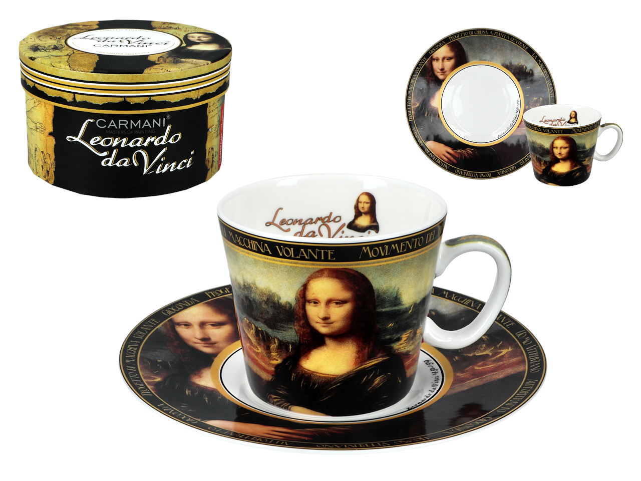 Carmani, Espressotasse 90ml - Leonardo Da Vinci/mona Lisa