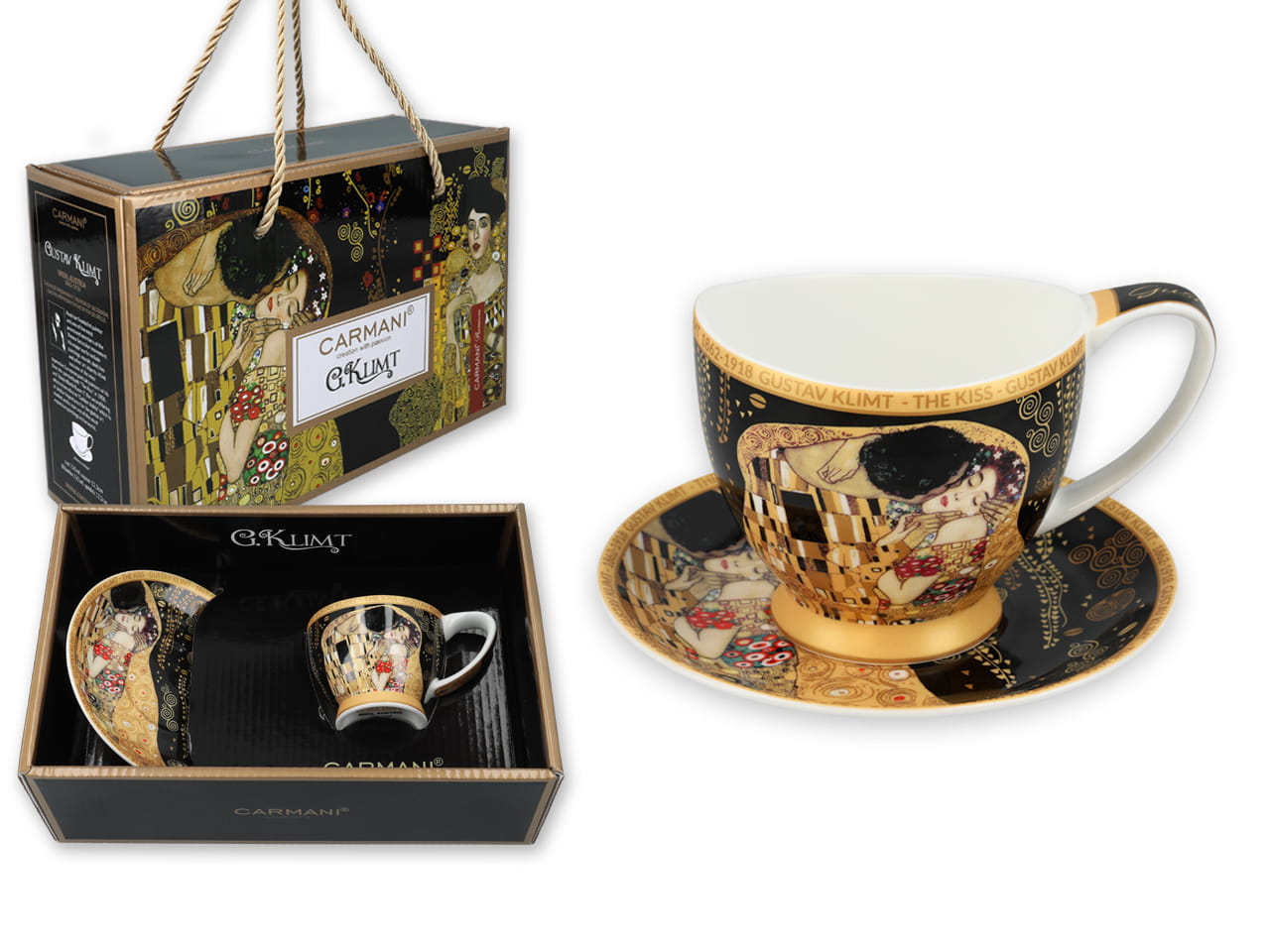 Carmani, Espressotasse T. Mini Vanessa 90ml - Klimt/kiss