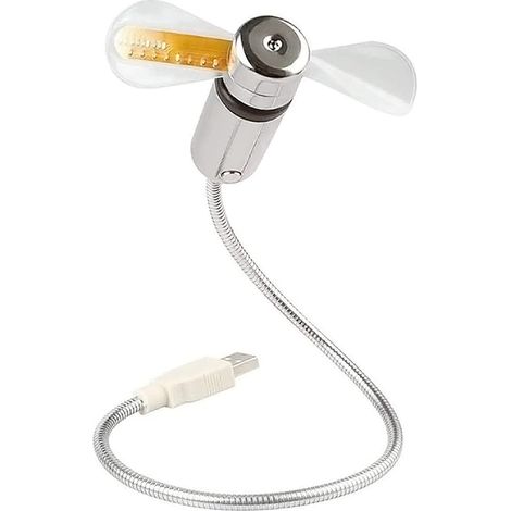 Usb-ventilator Mit Led-uhr Und Temperatursensor – Fahrenheit/celsius-anzeige – Flexibler Hals – Für Desktop-pcs/laptops – 1 Stück