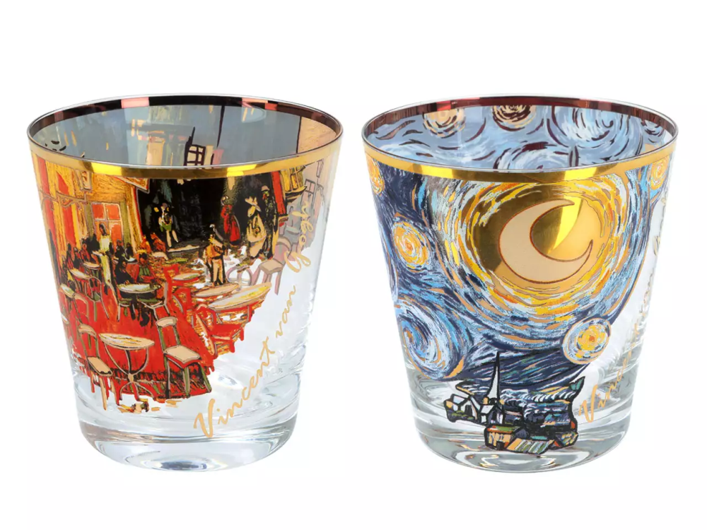Carmani, Whiskygläser – Van Gogh/caféterrasse Bei Nacht Und Sternennacht