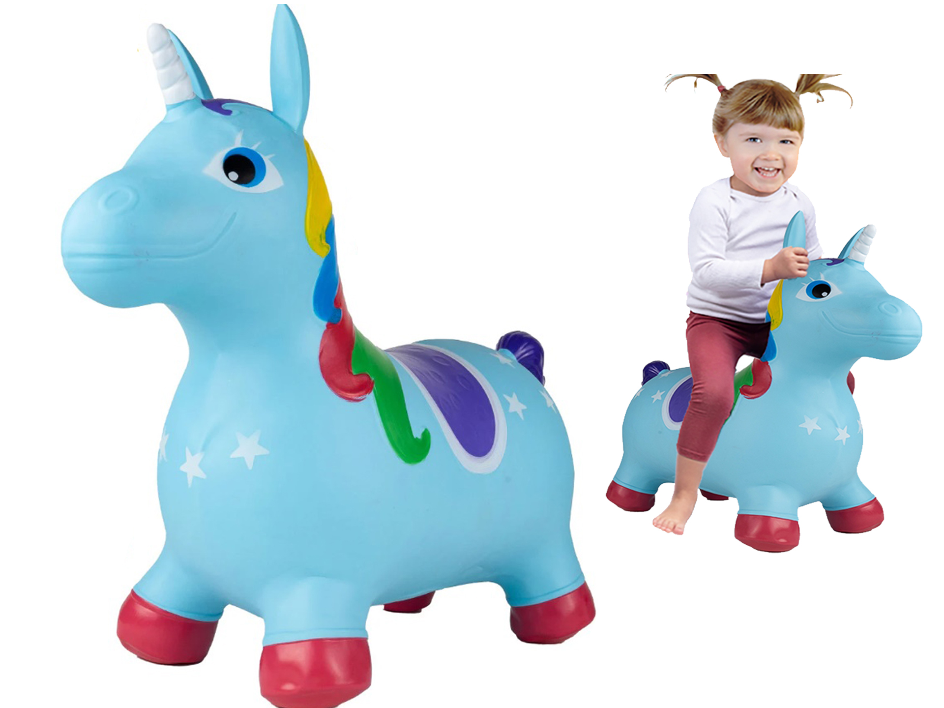 Jumper Für Springendes Pferd Einhorn Mit Pumpe, Aufblasbar, Gummi Für Kinder