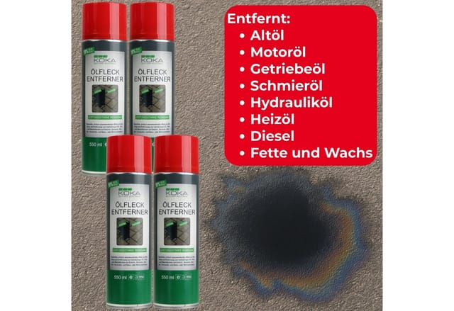 KOKA 4x Ölfleck Entferner Spray je 550ml