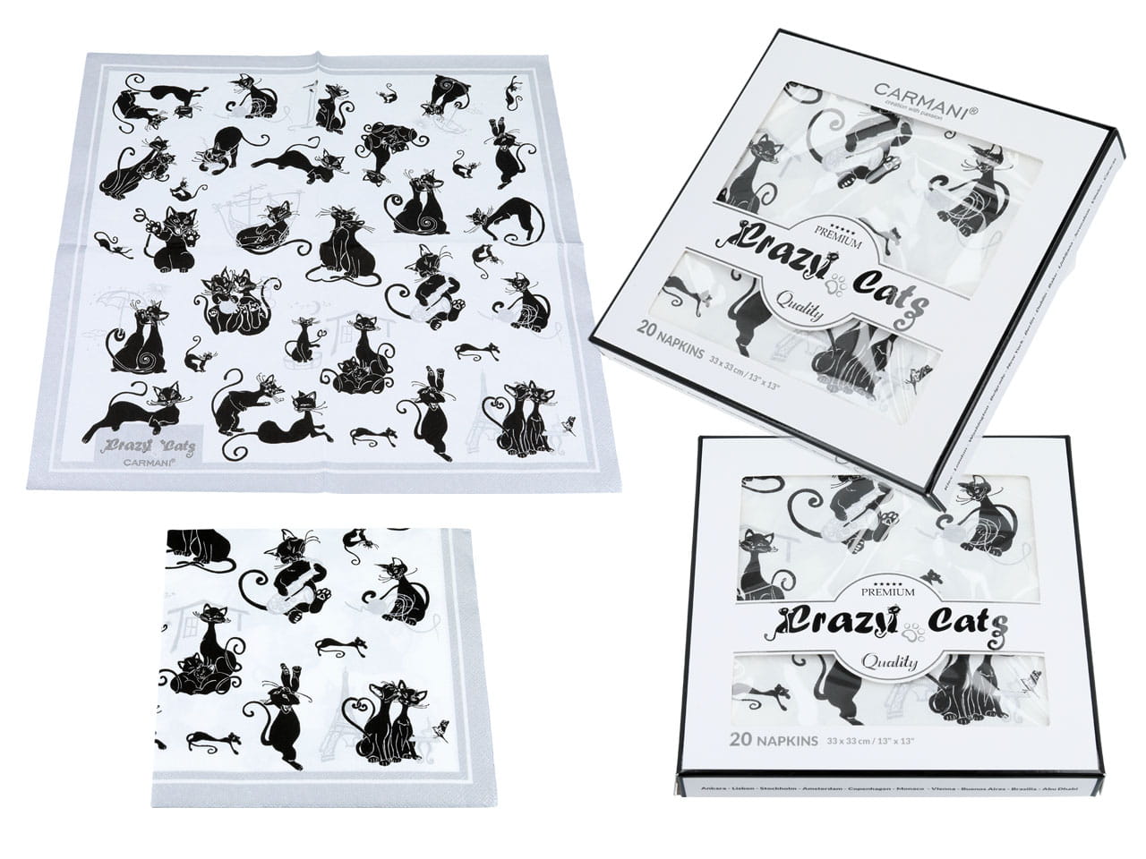 Papierservietten, 20 Stück - Katzenwelt (carmani)