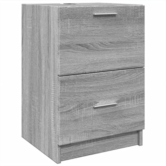 vidaXL Waschbeckenunterschrank Grau Sonoma 40x37x59 cm Holzwerkstoff 848106