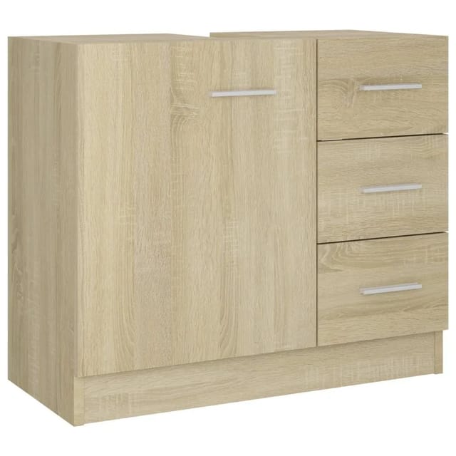 vidaXL Waschbeckenunterschrank Sonoma-Eiche 63x30x54 cm Holzwerkstoff 804187