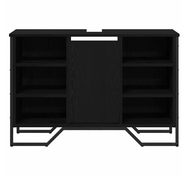 vidaXL Waschbeckenschrank mit Tür Schwarz Eichen-Optik 91 x 35 x 60 cm 869185