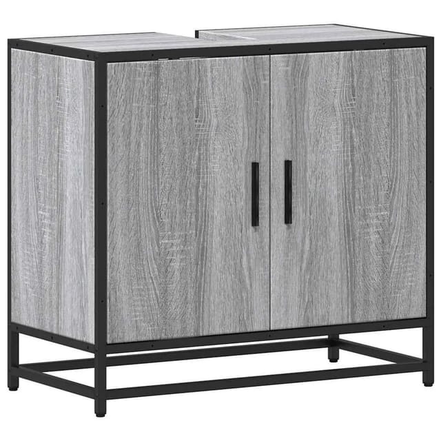 vidaXL Waschbeckenunterschrank Grau Sonoma 65x33x60 cm Holzwerkstoff 849267