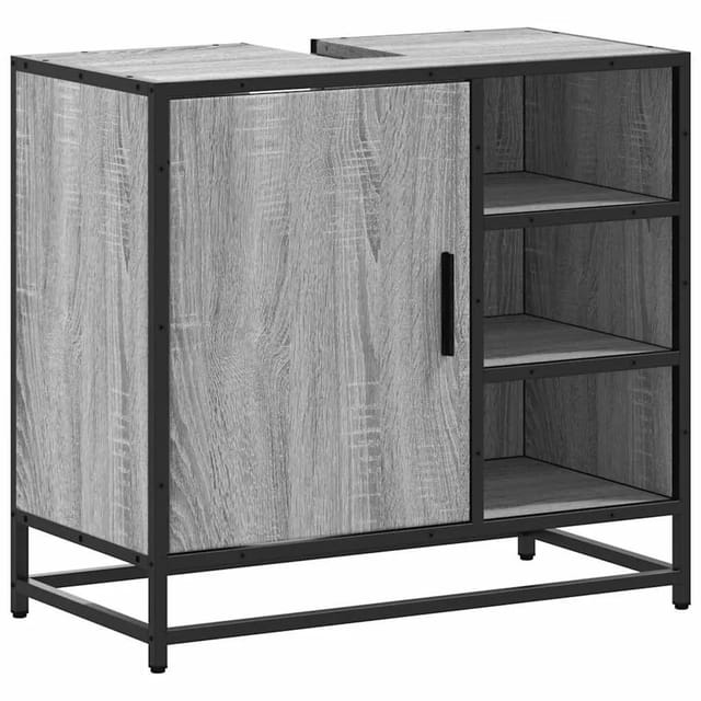 vidaXL Waschbeckenunterschrank Grau Sonoma 65x33x60 cm Holzwerkstoff 849287