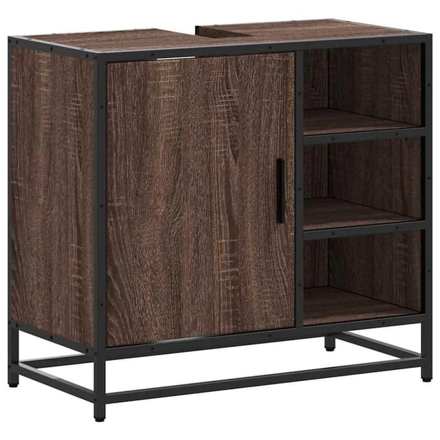 vidaXL Waschbeckenunterschrank Braun Eichen-Optik 65x33x60 cm 849288