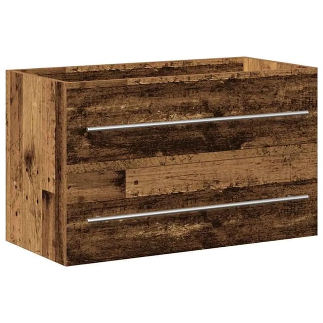 vidaXL Waschbeckenunterschrank Altholz-Optik 80x38,5x48 cm 862533