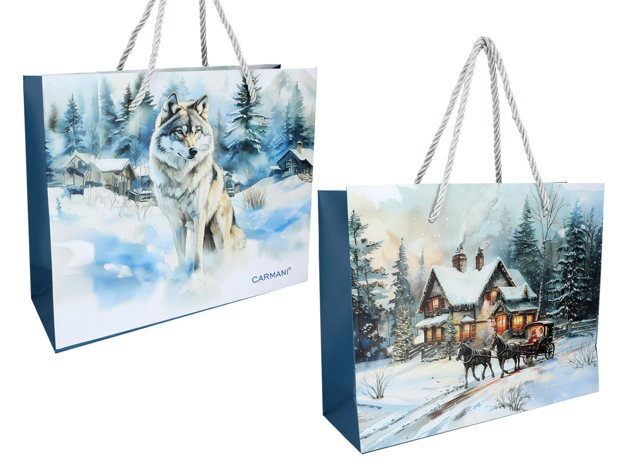 Carmani, Geschenktüte Aus Papier, Bis Ca. 45 X 12 X 36 Cm – Winter Überall