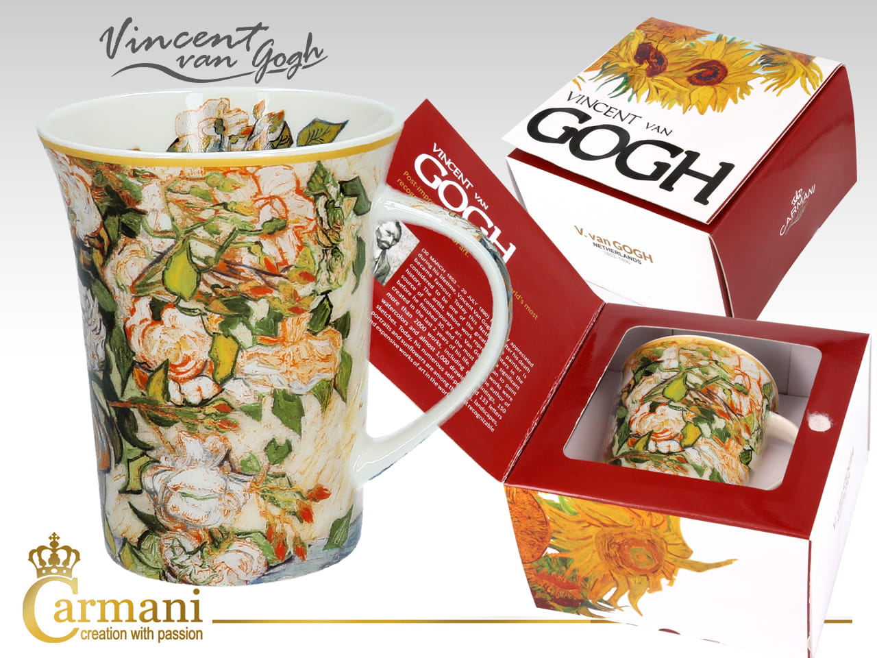 Carmani, Porzellantasse - Van Gogh/rosen