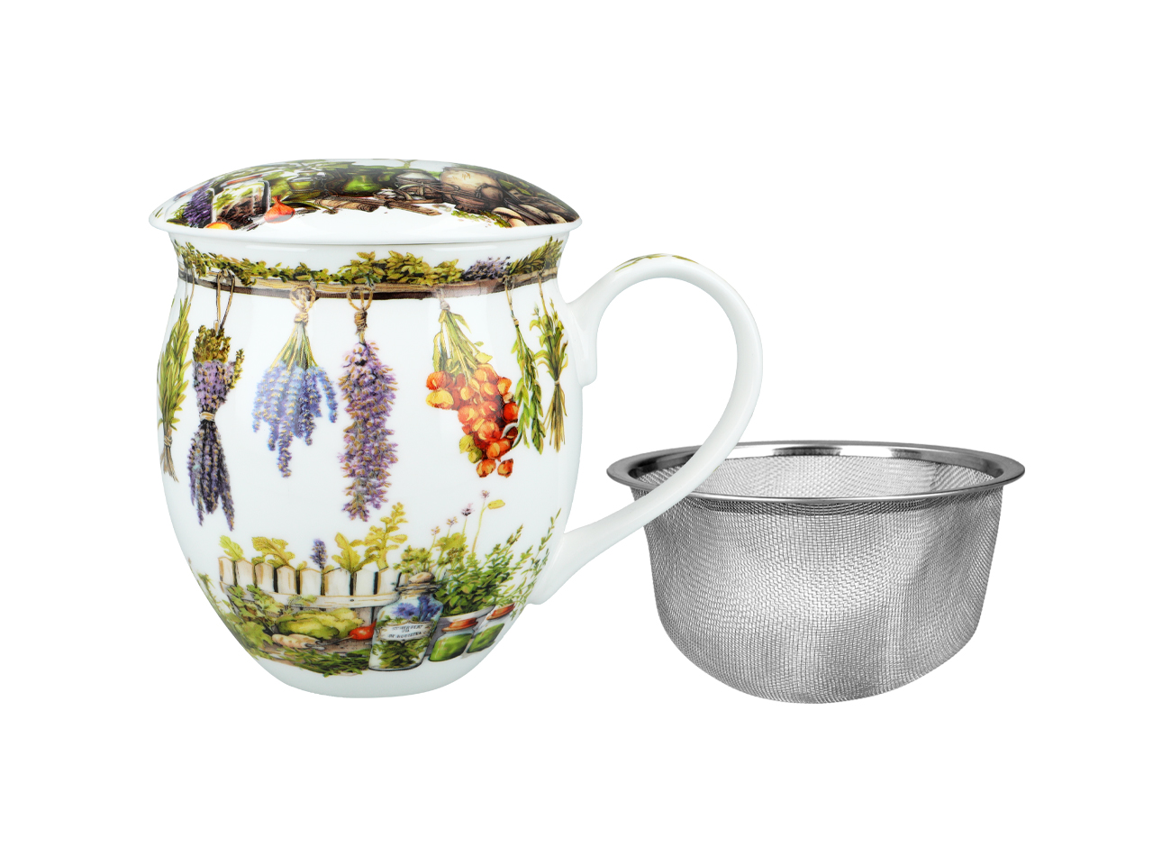 Carmani, 430 Ml Töpfchenbecher Mit Sieb Und Deckel – Kräuter