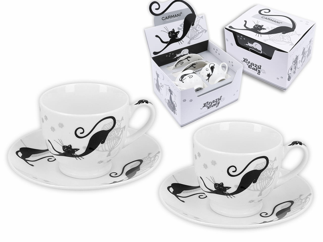Carmani, Set Aus Zwei Espressotassen Und Untertassen - Cat's World