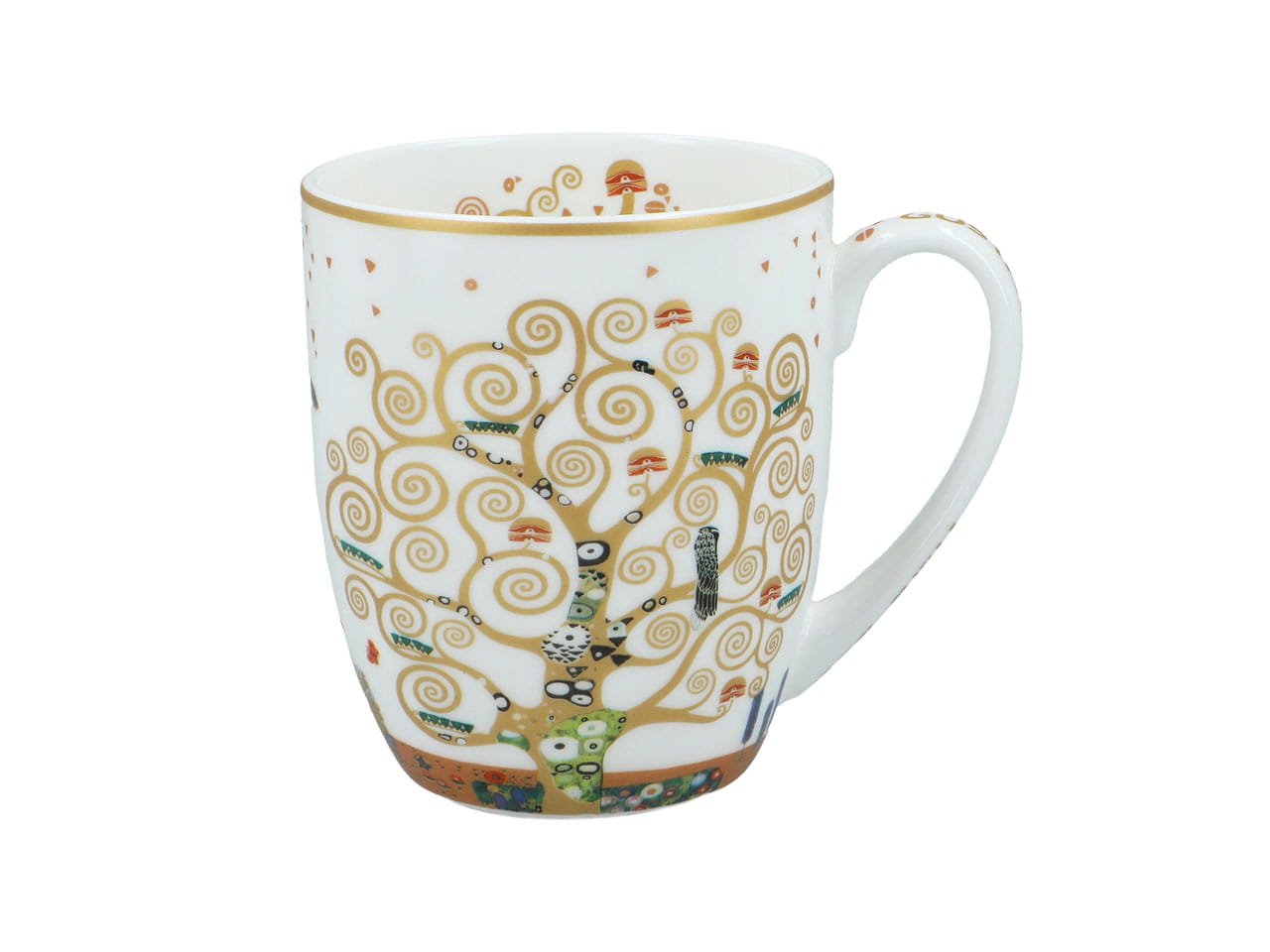 Carmani Porzellantasse T. Camio 380ml - Klimt/baum Des Lebens, Weißer Hintergrund