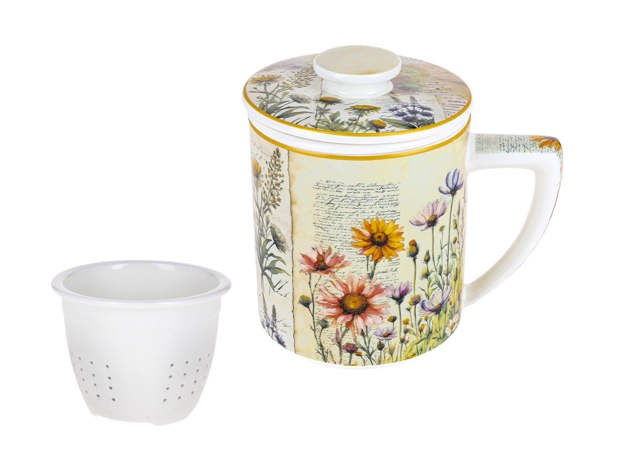 Carmani, Tasse Mit Siebeinsatz Und Deckel 400 Ml - Laura Lozano/herbal Harmony