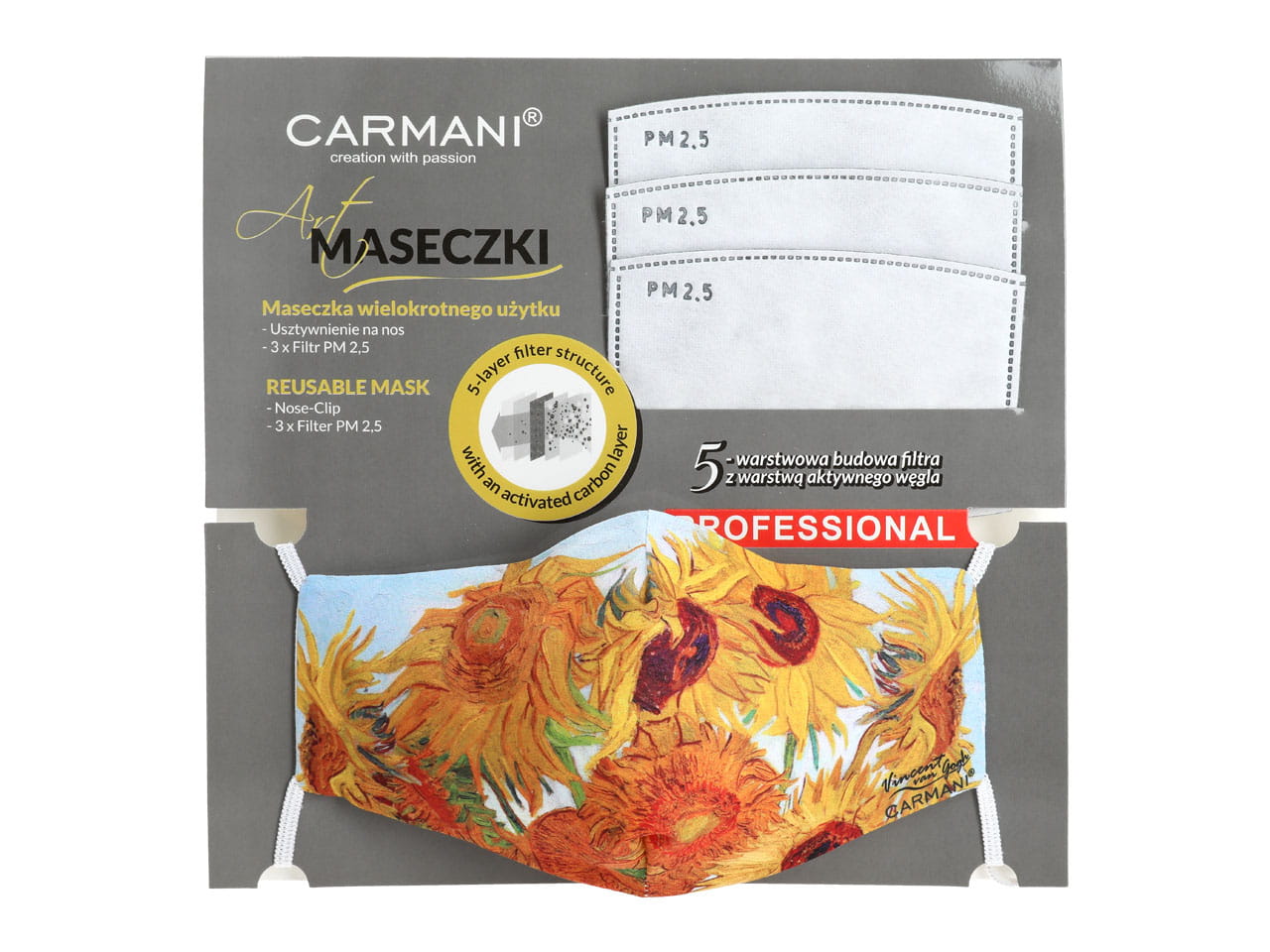 Schutzmaske Mit Filter – V. Van Gogh. Sonnenblumen (carmani)
