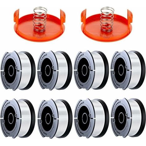 10er-pack Trimmerfadenspulen, Kompatibel Mit Black & Decker Trimmern, A6481 A6485, 1,65 Mm Trimmerfadenspule (8 Trimmerfäden, 2 Schutzkappen, 2 Federn) - Liaiki