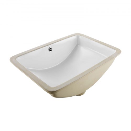 Unterbauwaschbecken Handwaschbecken 530 X 375 Mm Rechteckiges Spülbecken Aus Keramik Mit Überlaufloch, Moderne Unterbauspüle Küchenspüle Für Kleine Räume, Badezimmerwaschbecken Weiß
