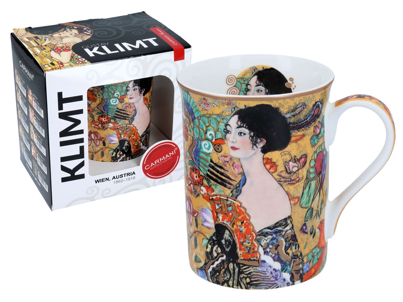 Carmani, Klassische Neue Tasse – G. Klimt – Dame Mit Fächer