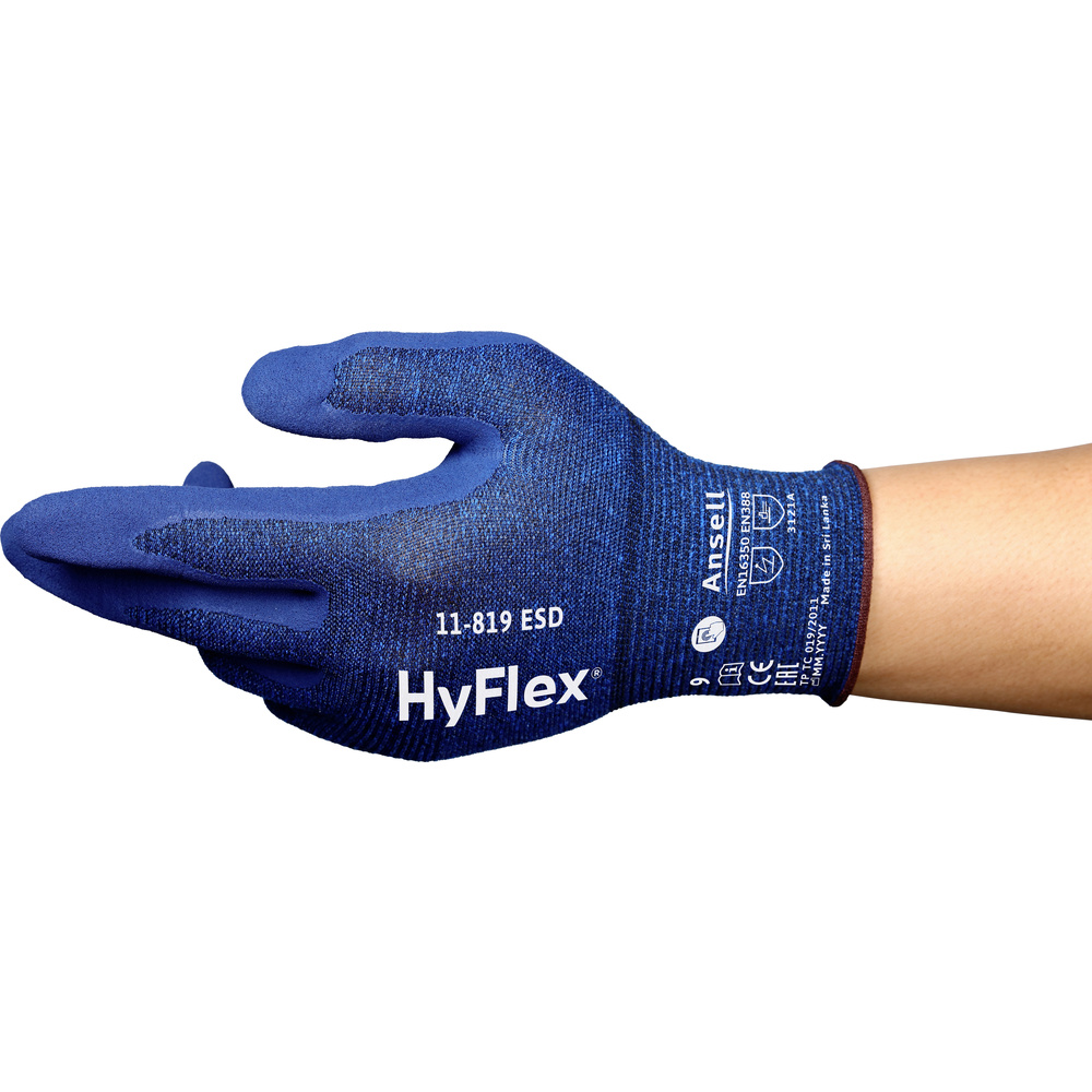 Ansell 11819r070-1p Hyflex Arbeitshandschuh Größe (handschuhe): 7 En 21420:2020 1 Paar