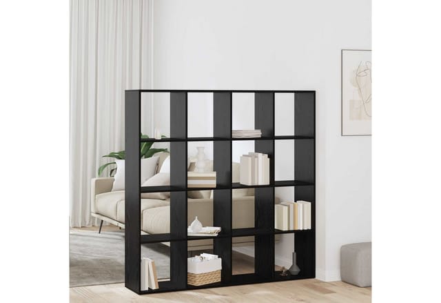 vidaXL Bücherregal Schwarz Eichen-Optik 137,5 x 29 x 137,5 cm 3388357