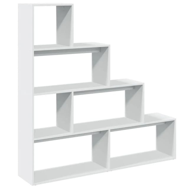 vidaXL Raumteiler-Bücherregal 4 Stufen Weiß 143,5x29x143,5 cm 857994
