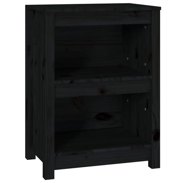 vidaXL Bücherregal Schwarz 50x35x68 cm Massivholz Kiefer 821703