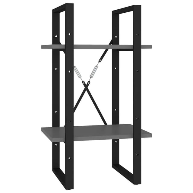 vidaXL Bücherregal 2 Fächer Grau 40x30x70 cm Holzwerkstoff 806409