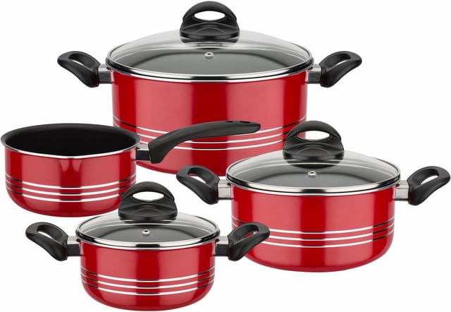 GSW Kochtopf Set Milano Color 4 Teilig Rot