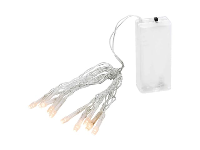 Lex 10er LED Lichterkette Batteriekette Weihnachten Beleuchtung Warmweiß Deko