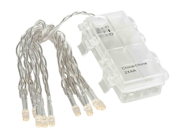 Lex 10er LED Outdoor Lichterkette Batteriekette Weihnachten Warmweiß Beleuchtung Deko