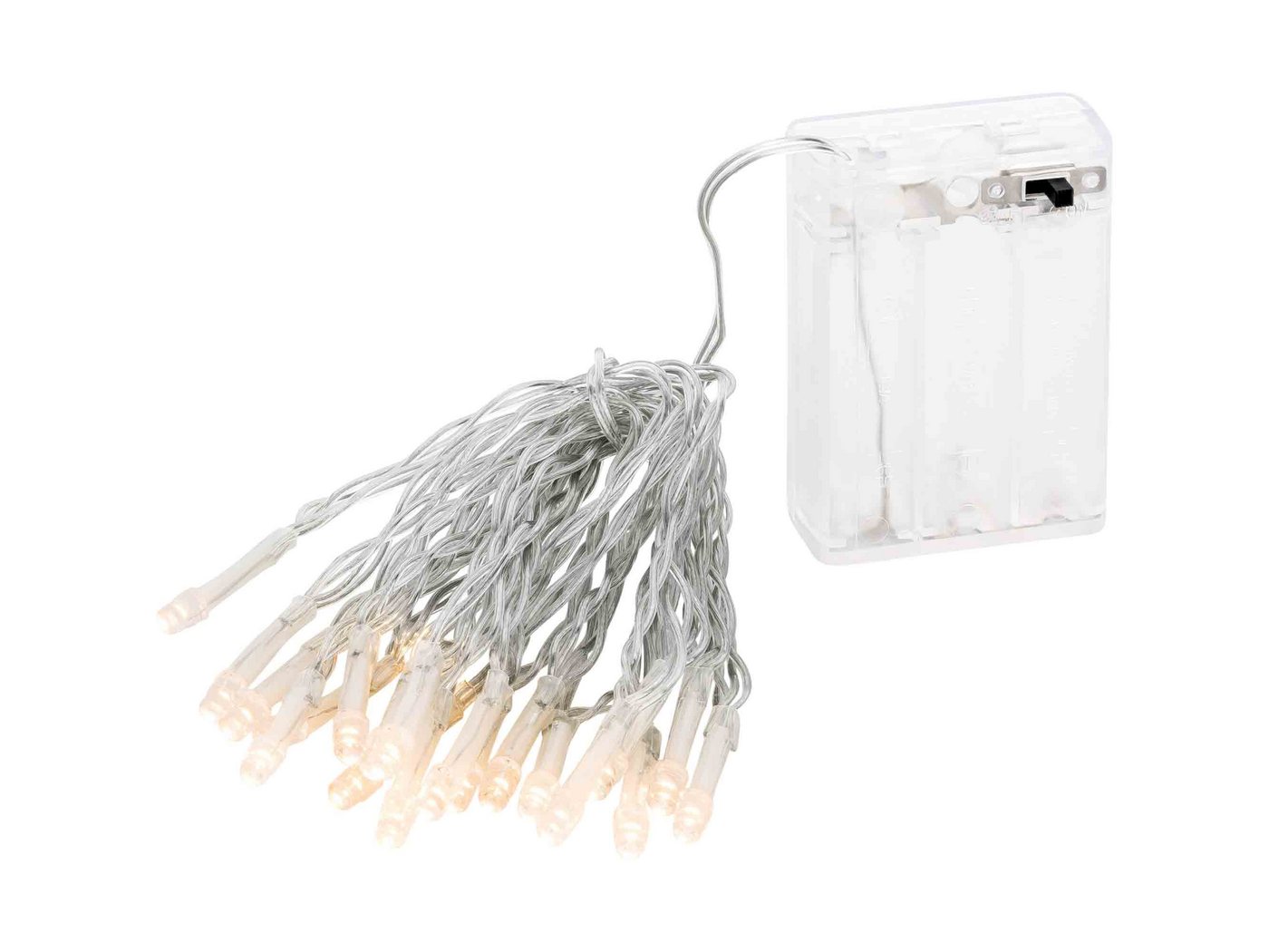 Lex 20er LED Lichterkette Batteriekette Weihnachten Beleuchtung Warmweiß Deko