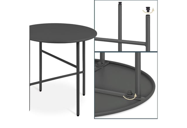 Bomoe Finn Beistelltisch Ø 53x36cm Schwarz Metall