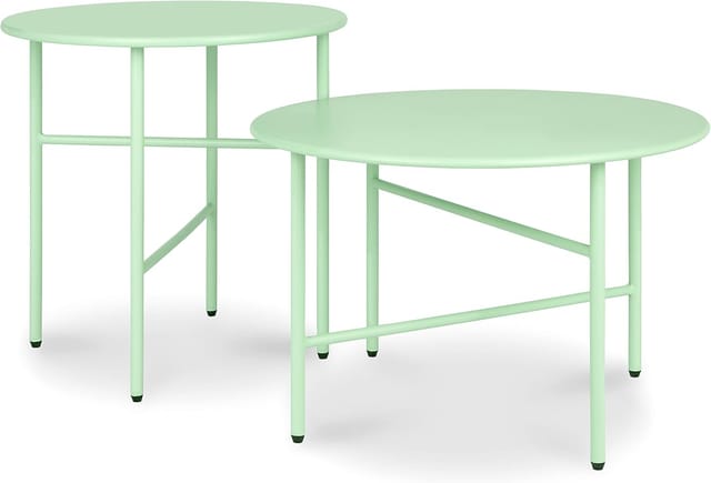 Bomoe Finn Beistelltisch Ø 44x46cm + Ø 53x36cm Mint 2tlg