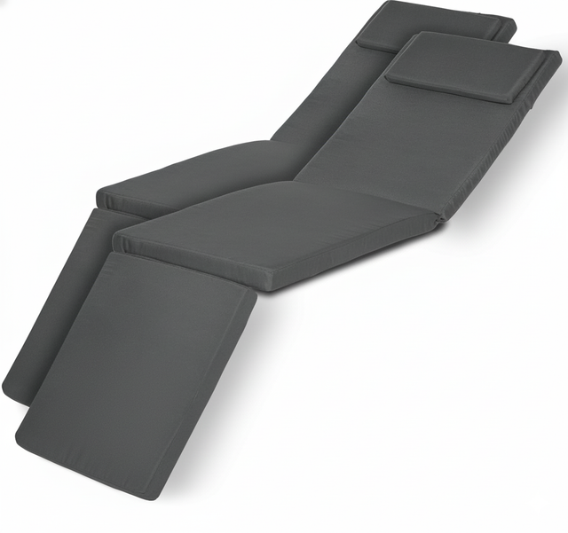 Beautissu Loftlux DC Deckchairauflage 175x45x5cm Graphitgrau 2tlg