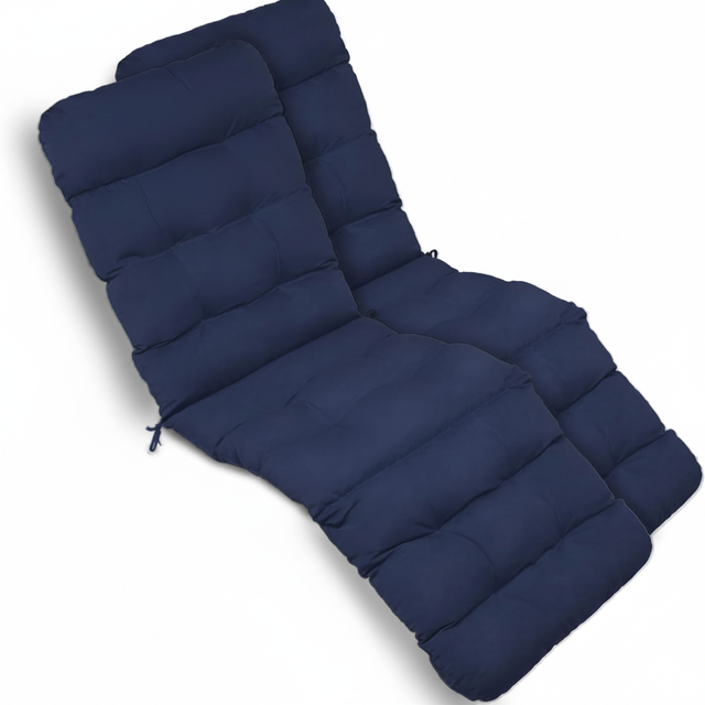 Beautissu Flair DC Deckchairauflage 200x50x8cm Dunkelblau 2tlg